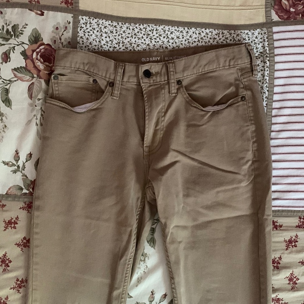 Tan Straight-leg Jeans